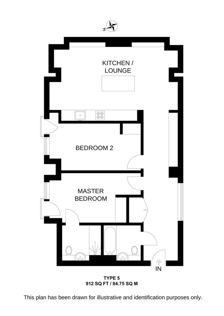 2 bedroom flat to rent - floorplan