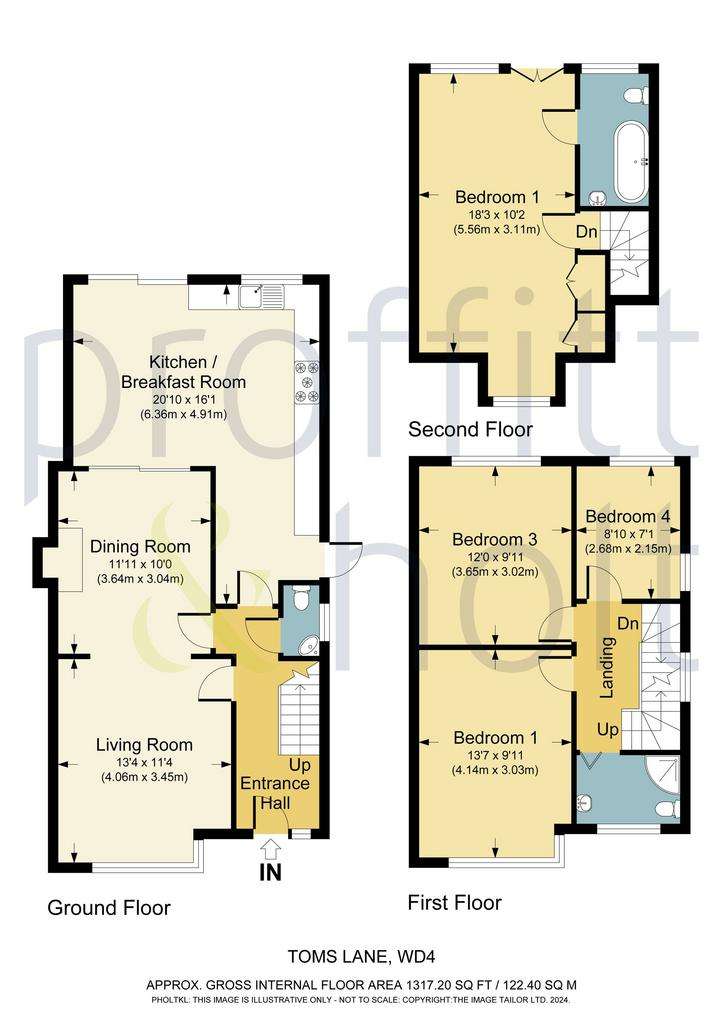 4 bedroom semi-detached house for sale - floorplan