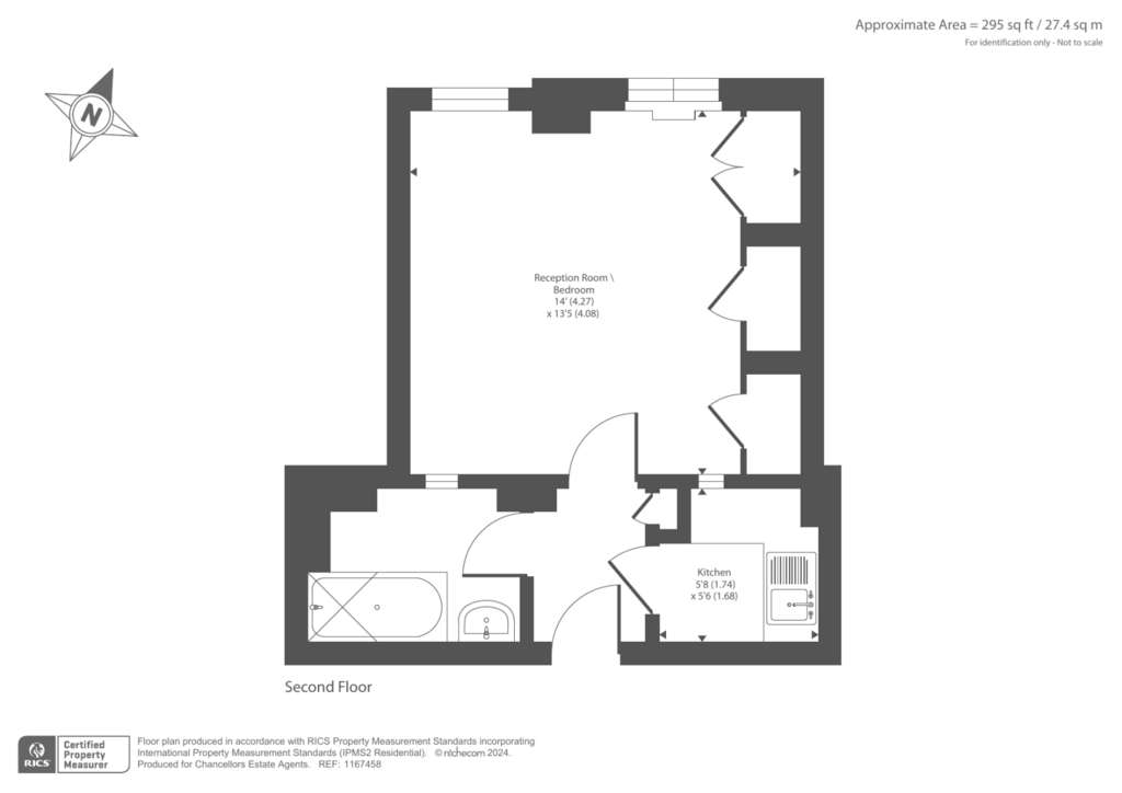 Studio flat for sale - floorplan