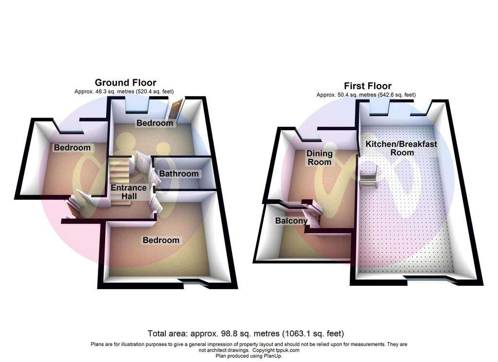 3 bedroom terraced house to rent - floorplan