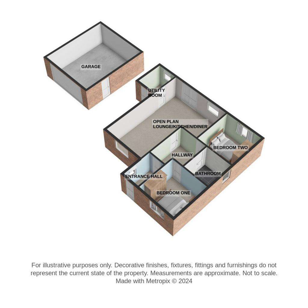 2 bedroom detached bungalow for sale - floorplan