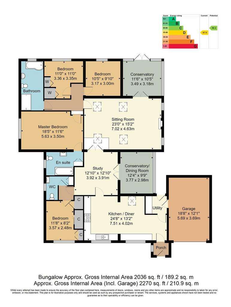 4 bedroom detached bungalow for sale - floorplan