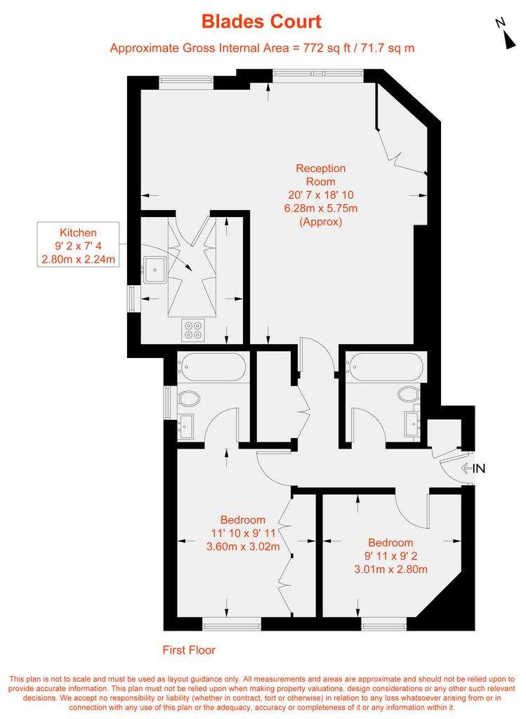 2 bedroom flat to rent - floorplan