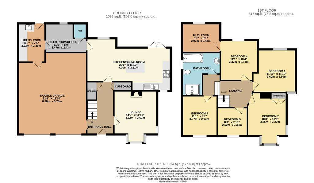 5 bedroom detached house for sale - floorplan