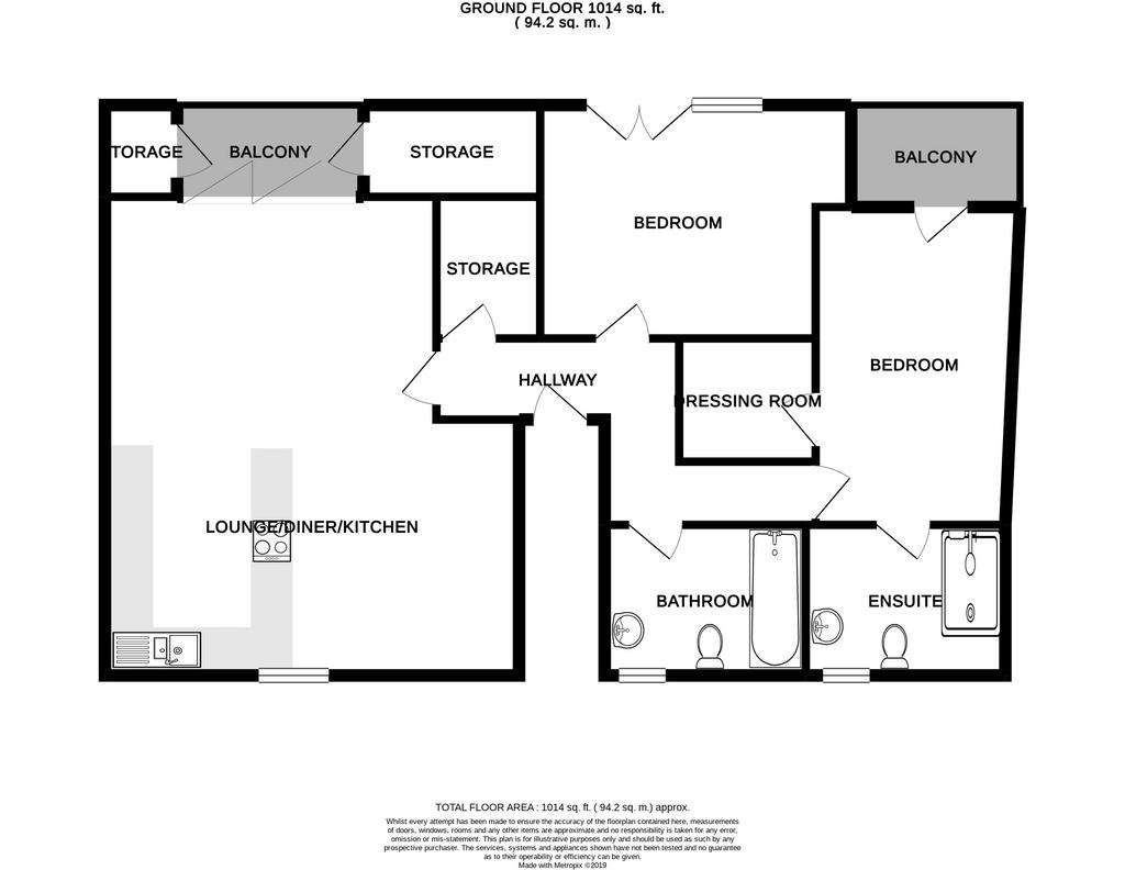 2 bedroom penthouse apartment for sale - floorplan