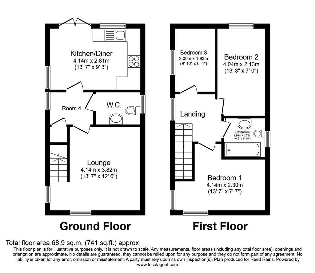 3 bedroom detached house to rent - floorplan