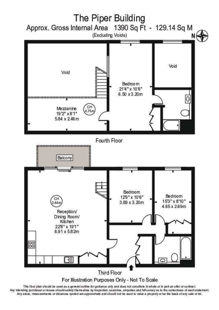 3 bedroom flat to rent - floorplan