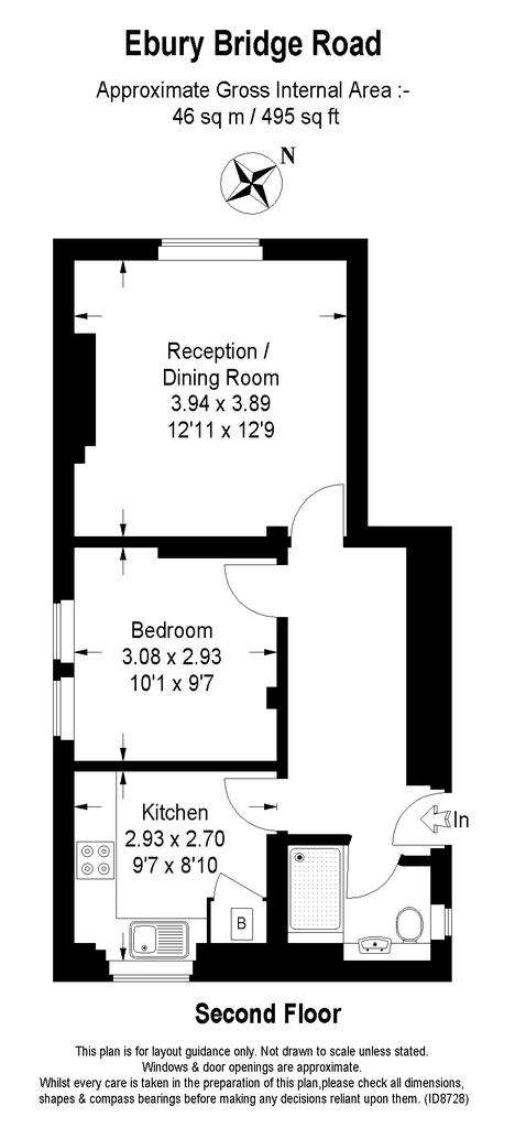 1 bedroom flat to rent - floorplan