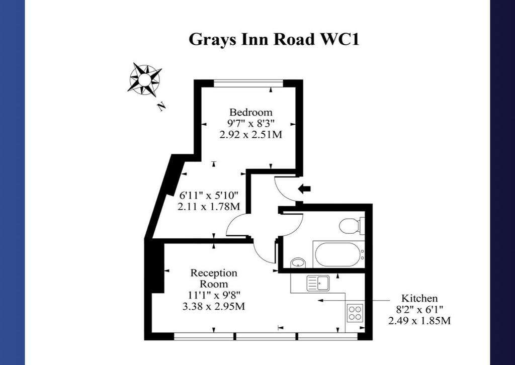 1 bedroom flat to rent - floorplan