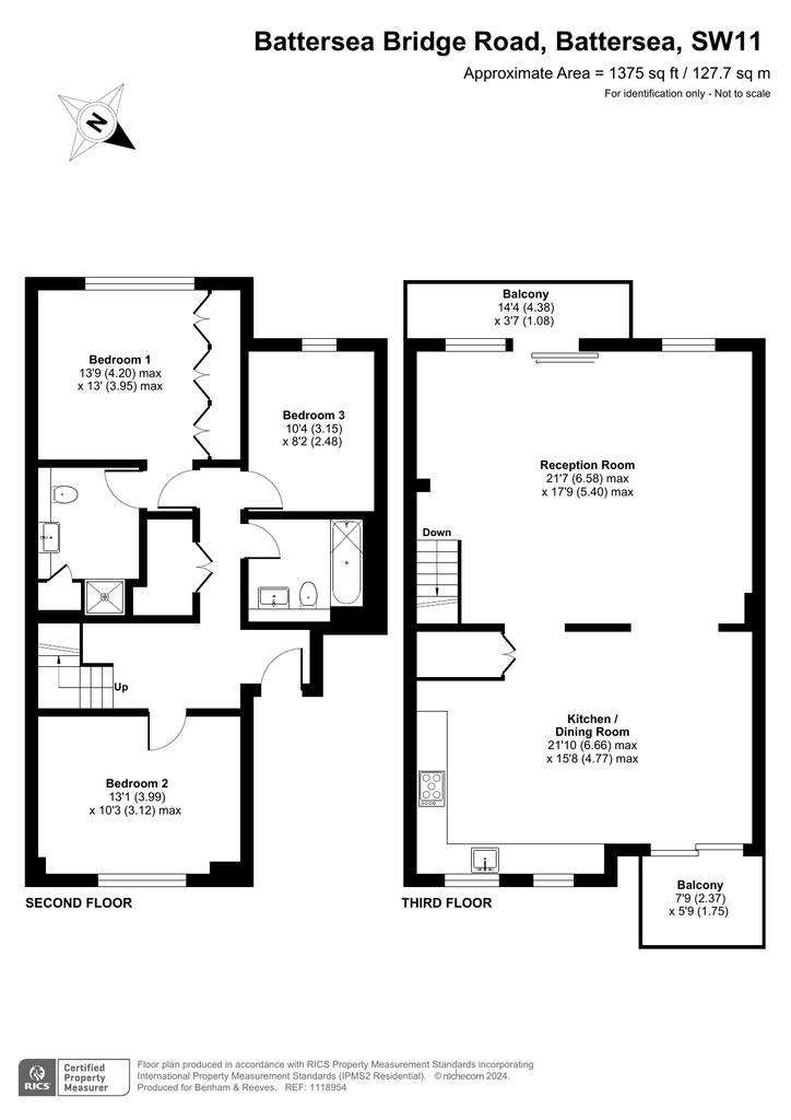 3 bedroom flat to rent - floorplan