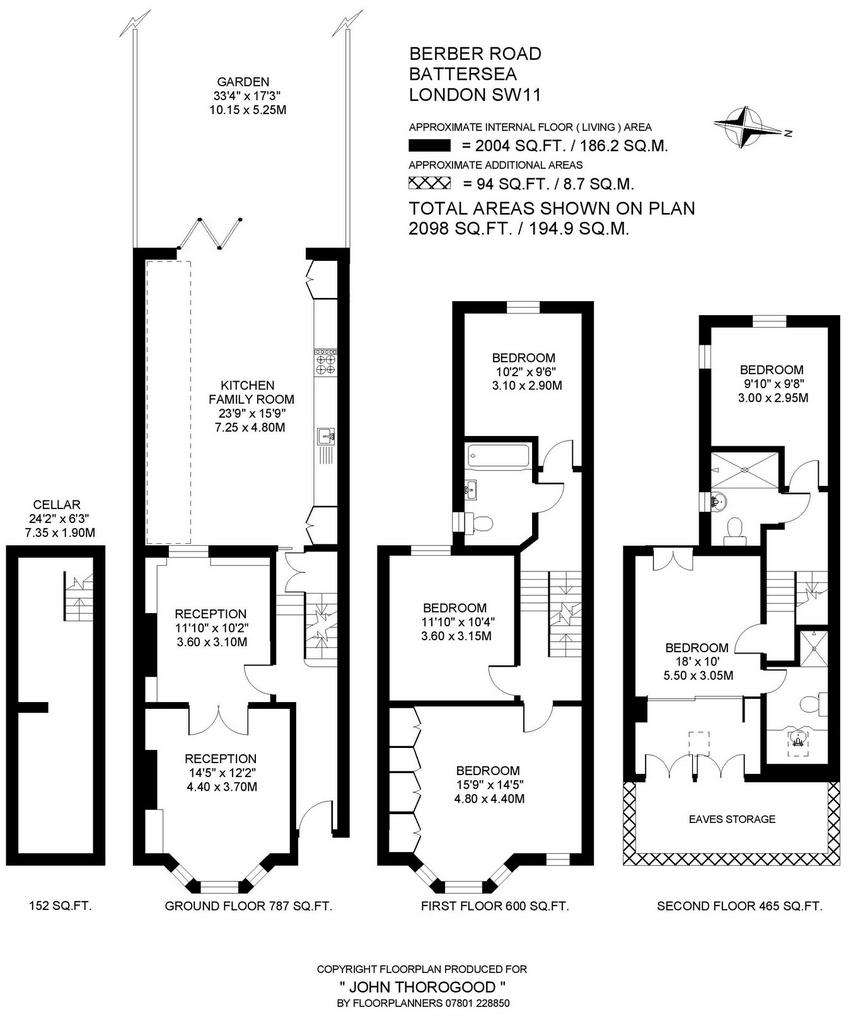 5 bedroom terraced house to rent - floorplan