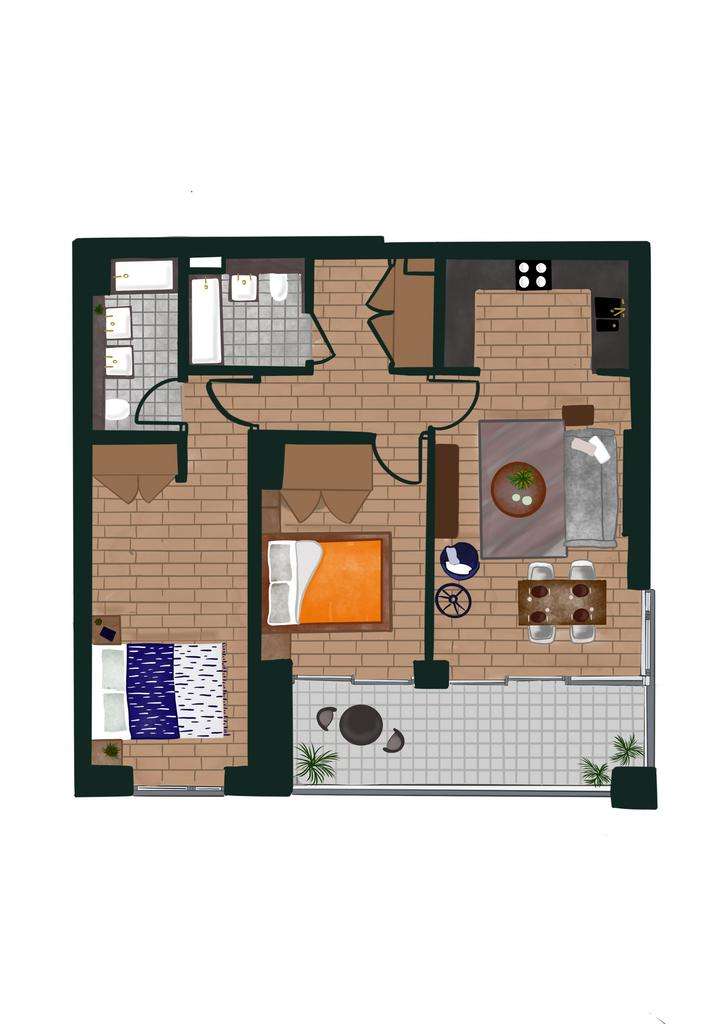 2 bedroom flat to rent - floorplan