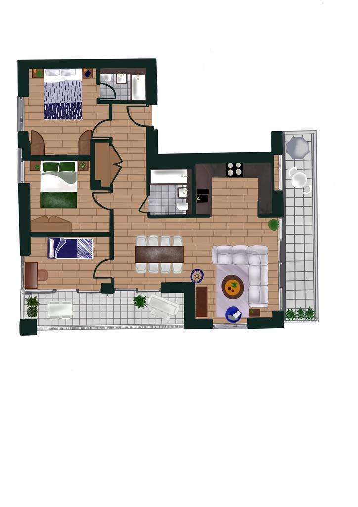 3 bedroom flat to rent - floorplan