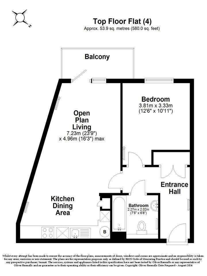 1 bedroom flat for sale - floorplan