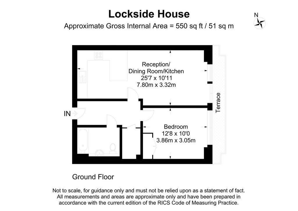 1 bedroom flat to rent - floorplan