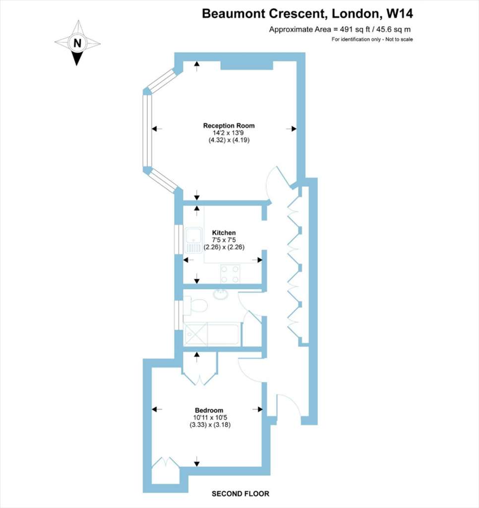 1 bedroom flat to rent - floorplan