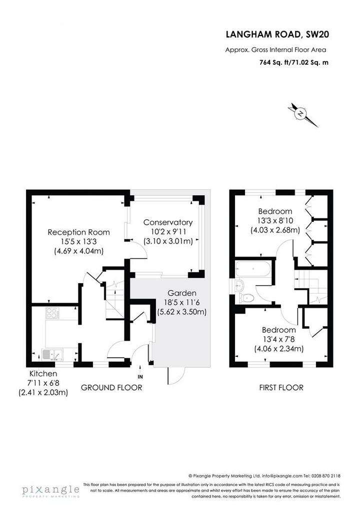 2 bedroom semi-detached house to rent - floorplan