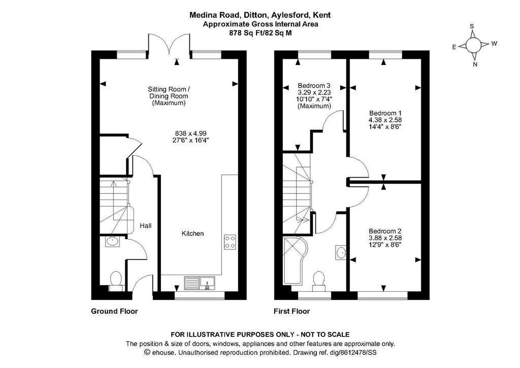 3 bedroom terraced house for sale - floorplan