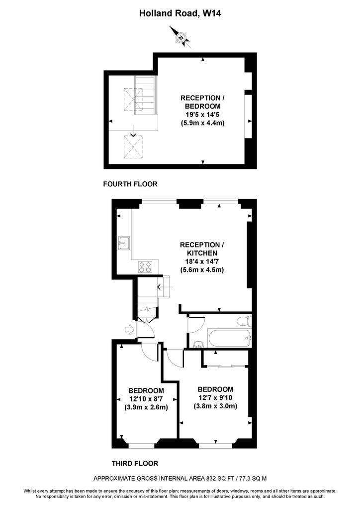 2 bedroom flat to rent - floorplan