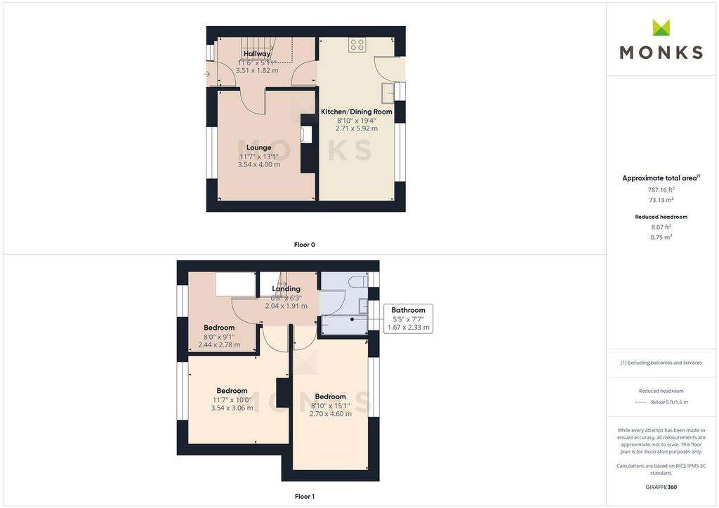 3 bedroom terraced house for sale - floorplan