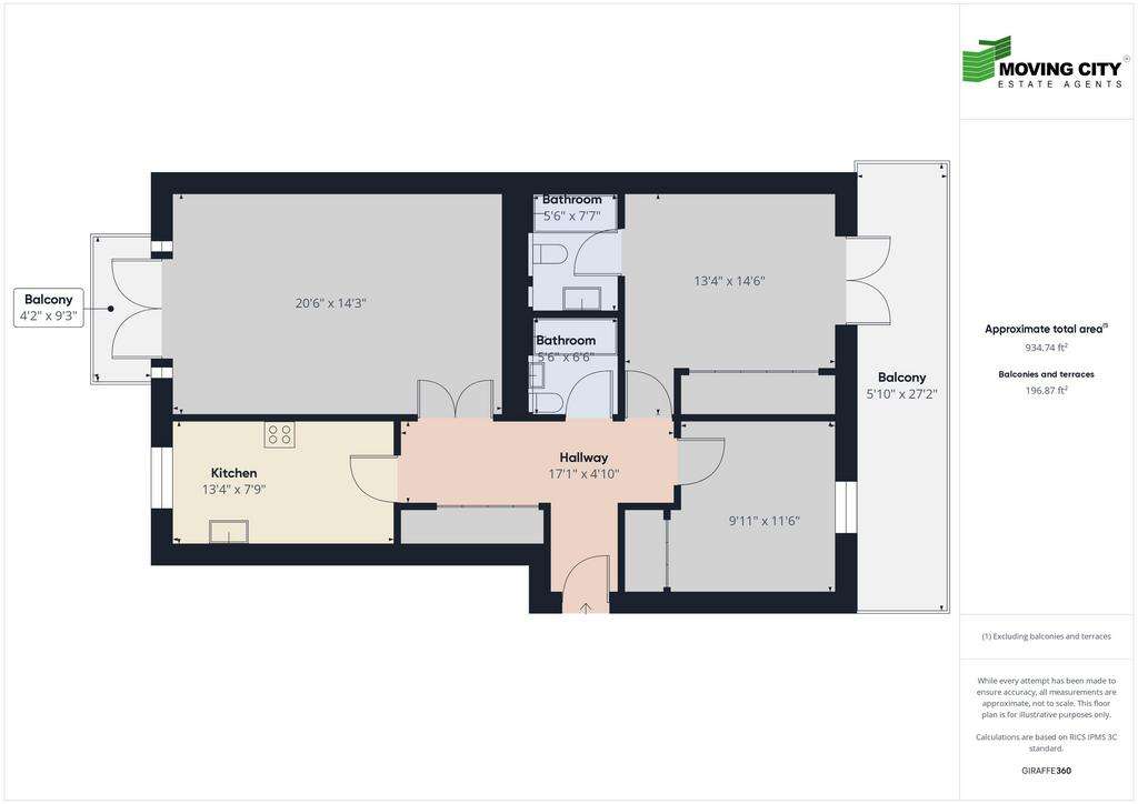 2 bedroom flat to rent - floorplan