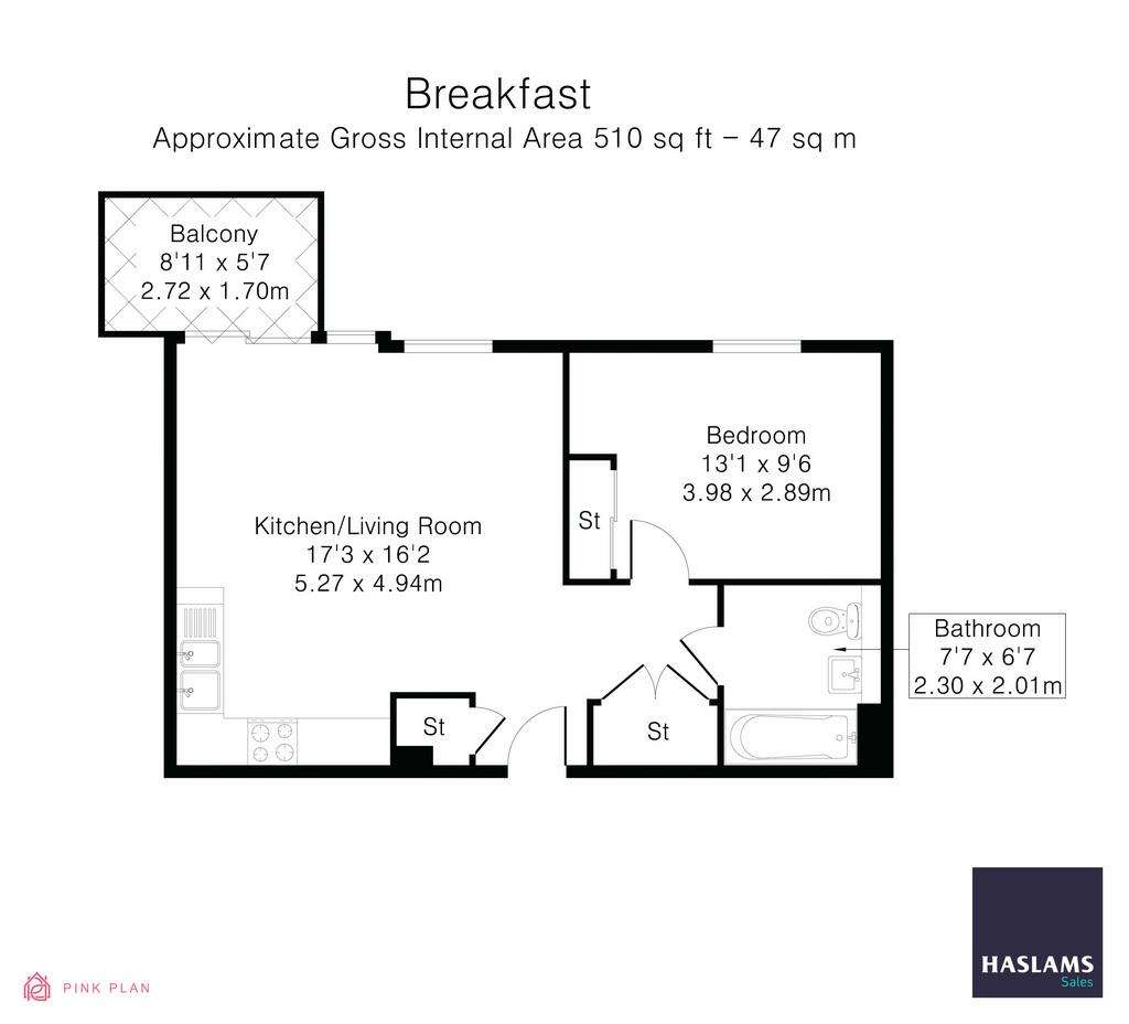 1 bedroom flat to rent - floorplan