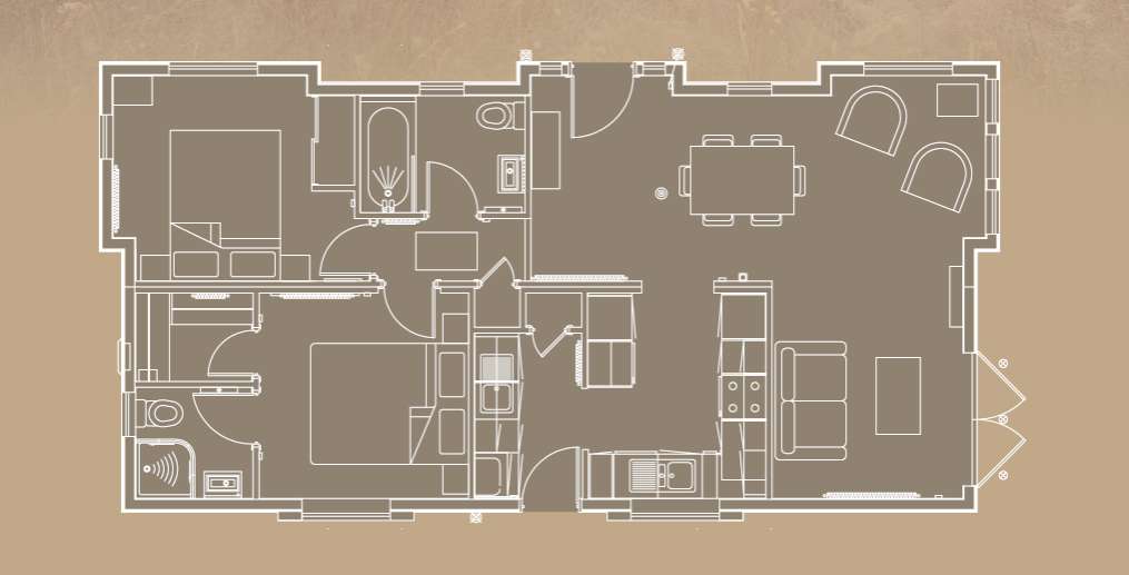 2 bedroom park home for sale - floorplan