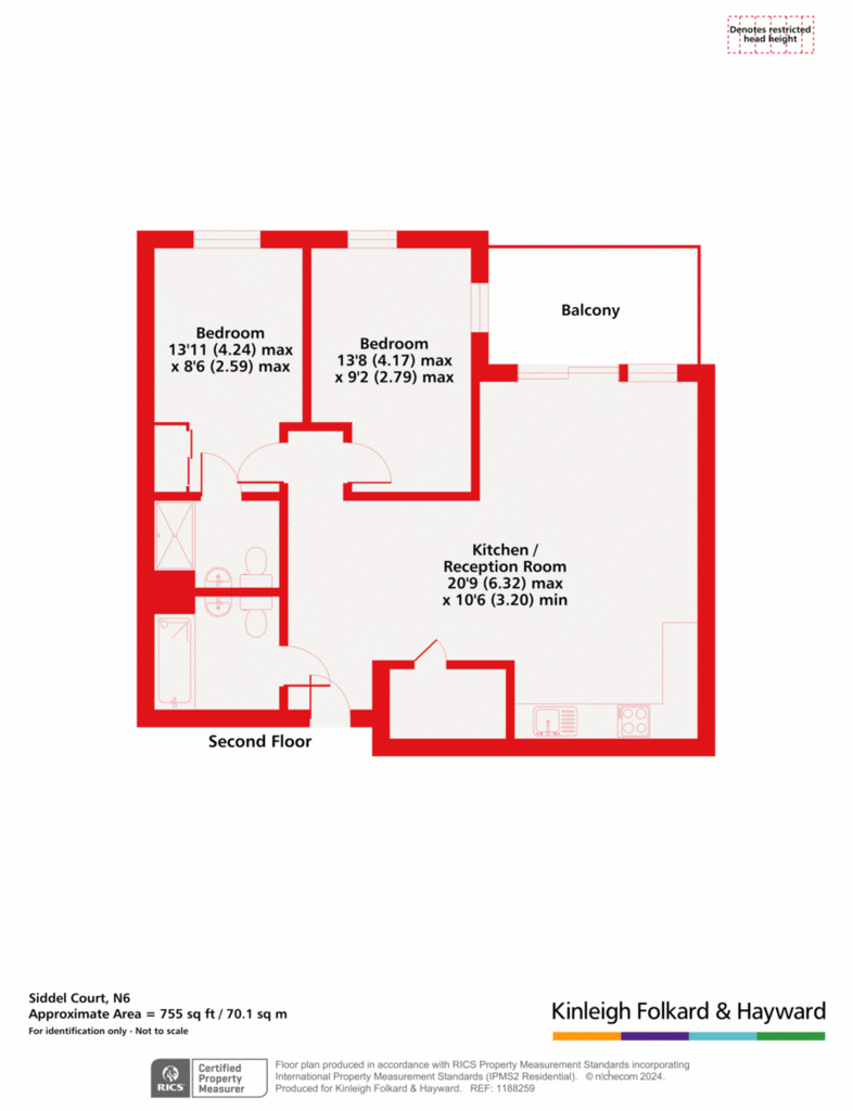 2 bedroom flat for sale - floorplan