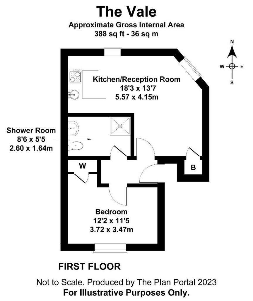 1 bedroom flat to rent - floorplan