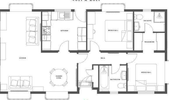 2 bedroom park home for sale - floorplan