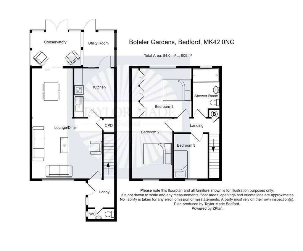 3 bedroom semi-detached house for sale - floorplan