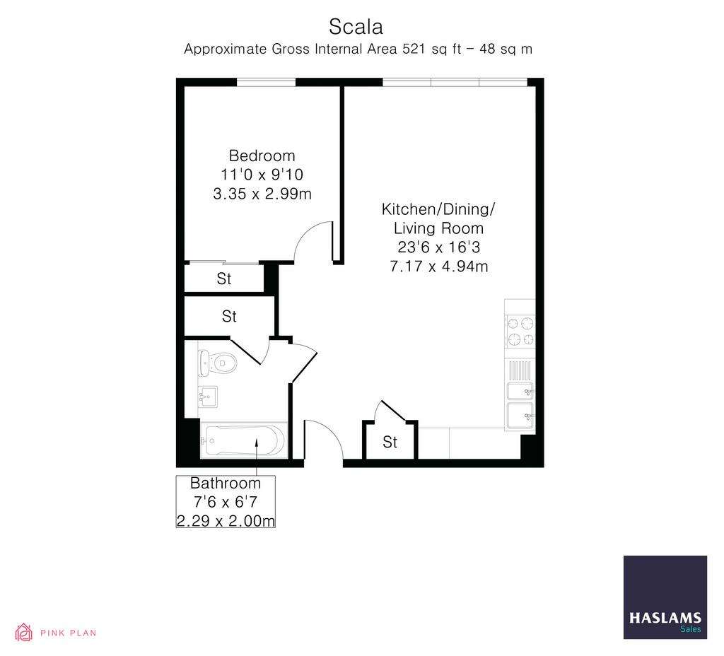 1 bedroom flat to rent - floorplan