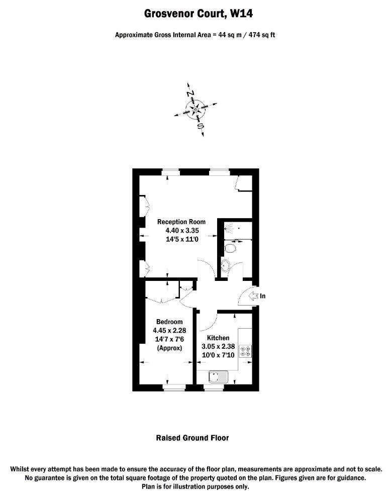 1 bedroom flat to rent - floorplan