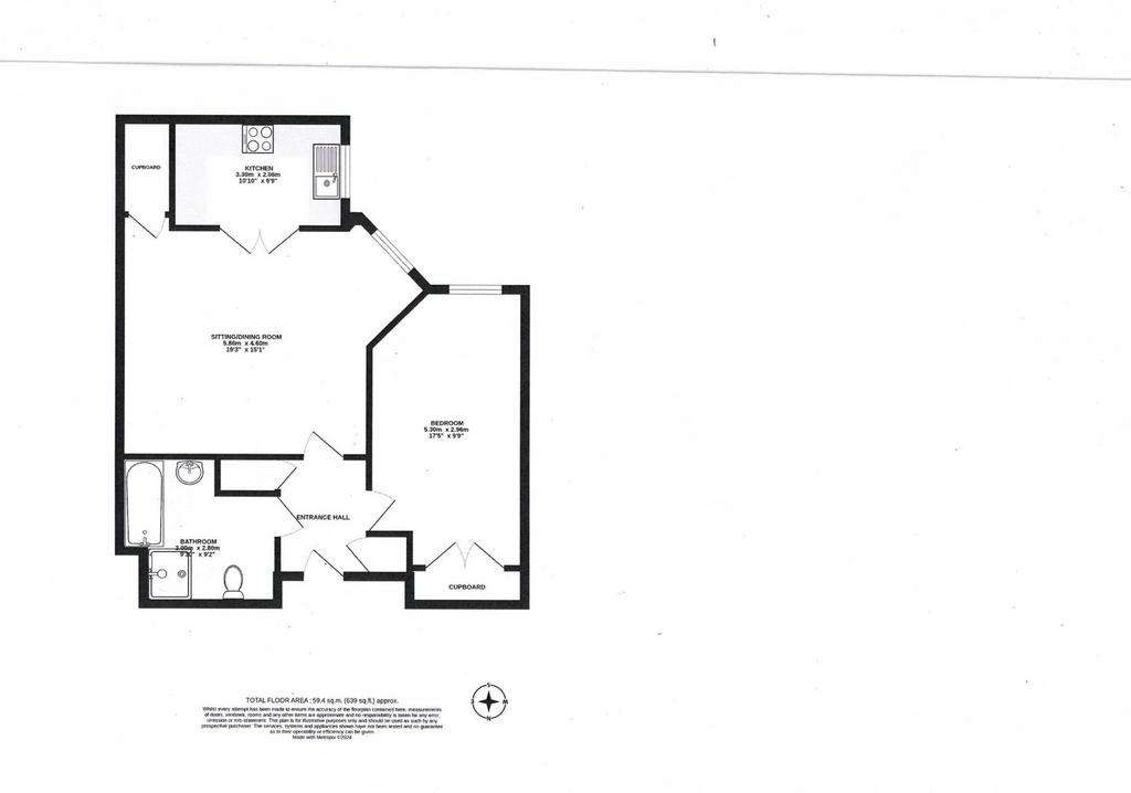 1 bedroom retirement property for sale - floorplan