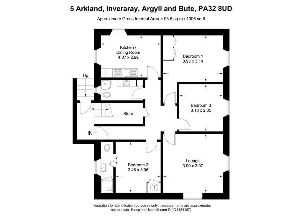 3 bedroom flat for sale - floorplan