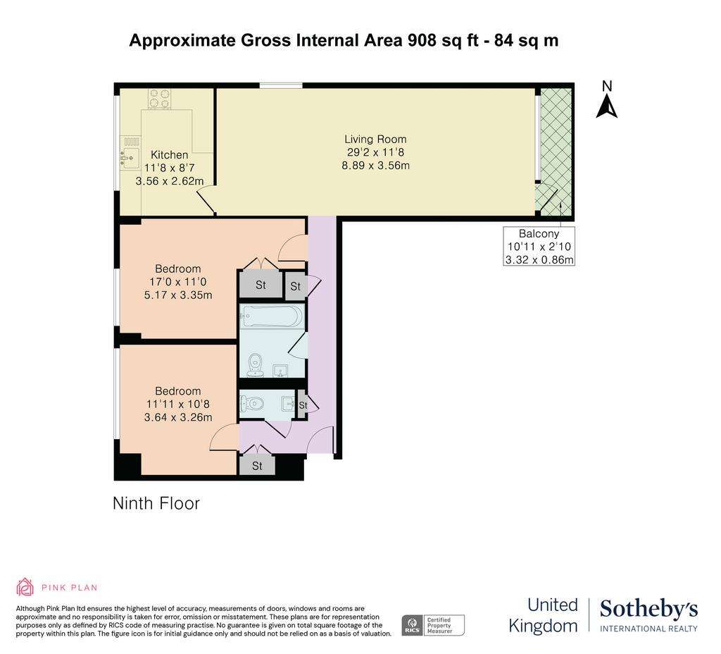 2 bedroom flat to rent - floorplan