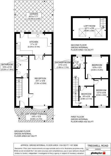 3 bedroom terraced house for sale - floorplan