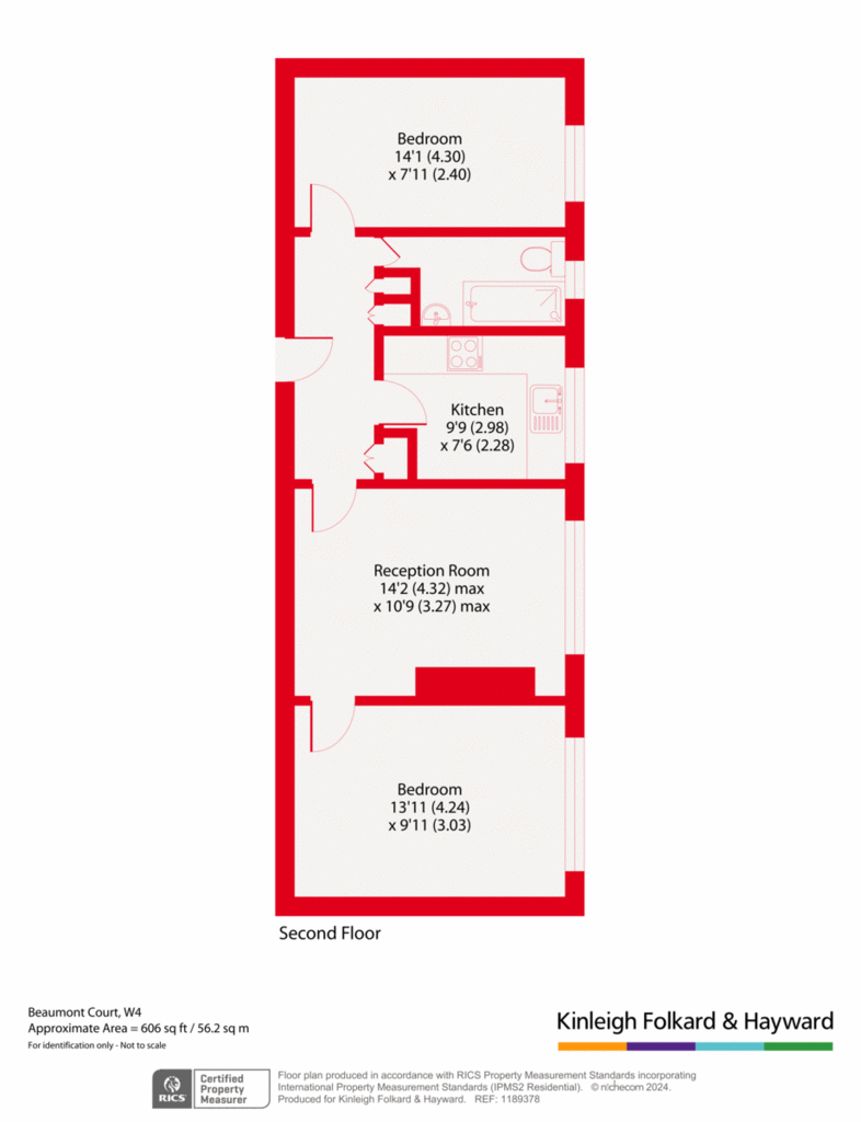 2 bedroom flat to rent - floorplan