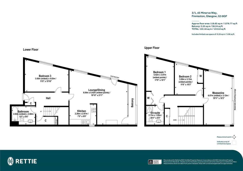 3 bedroom flat for sale - floorplan