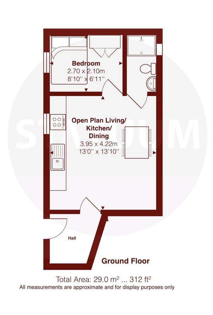 1 bedroom terraced house to rent - floorplan