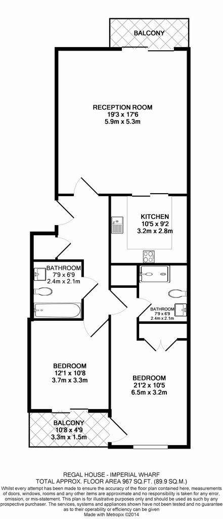 2 bedroom flat to rent - floorplan