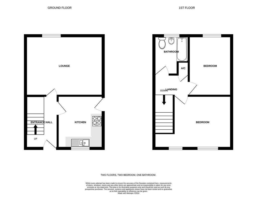 2 bedroom semi-detached house for sale - floorplan