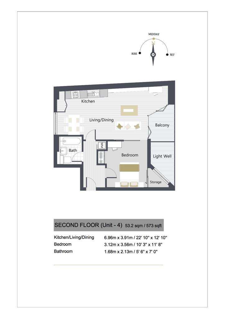 1 bedroom flat to rent - floorplan