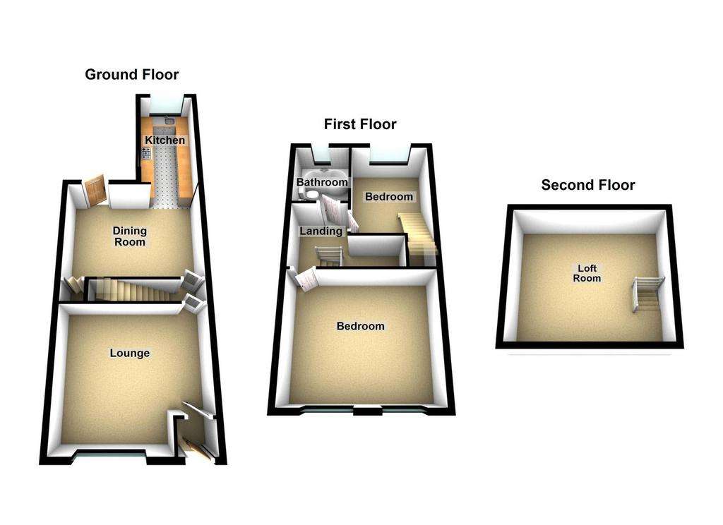 2 bedroom terraced house for sale - floorplan