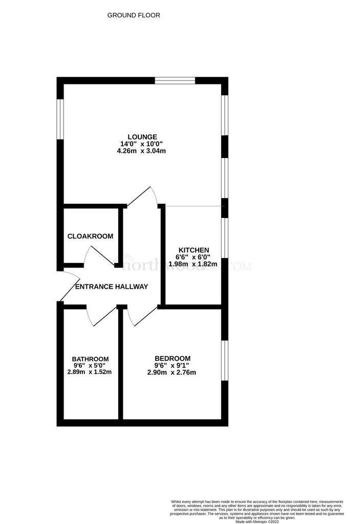 1 bedroom flat to rent - floorplan