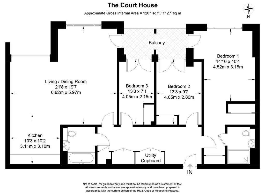 3 bedroom flat to rent - floorplan