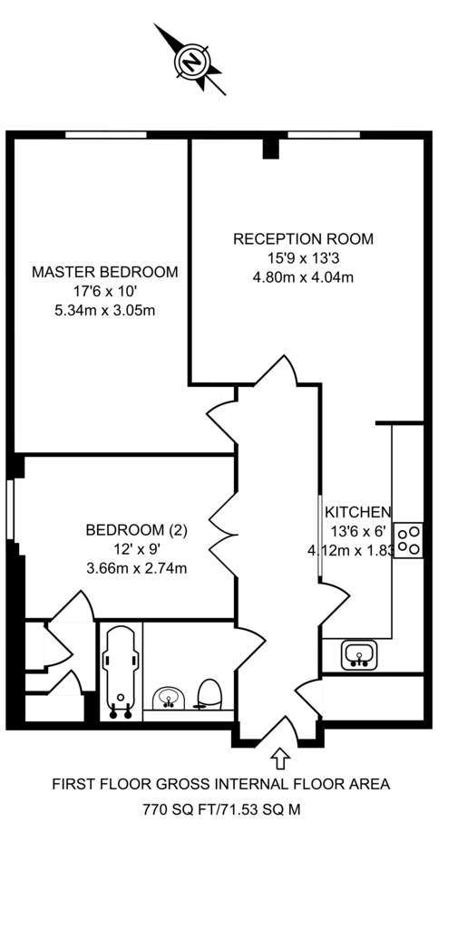 2 bedroom flat to rent - floorplan