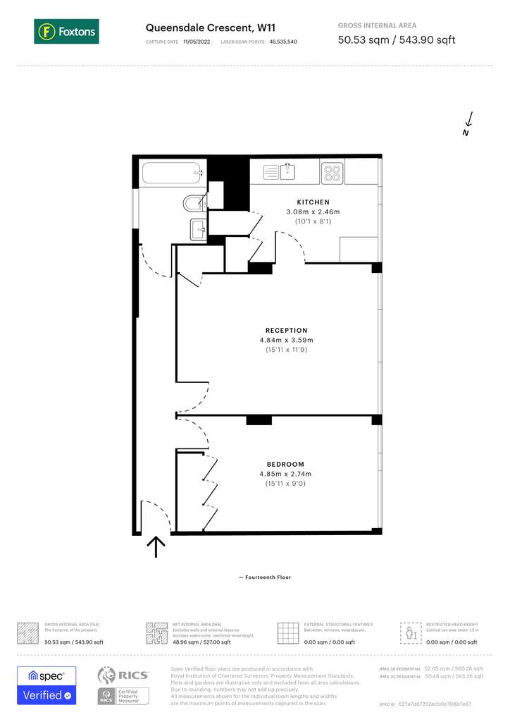 1 bedroom flat to rent - floorplan