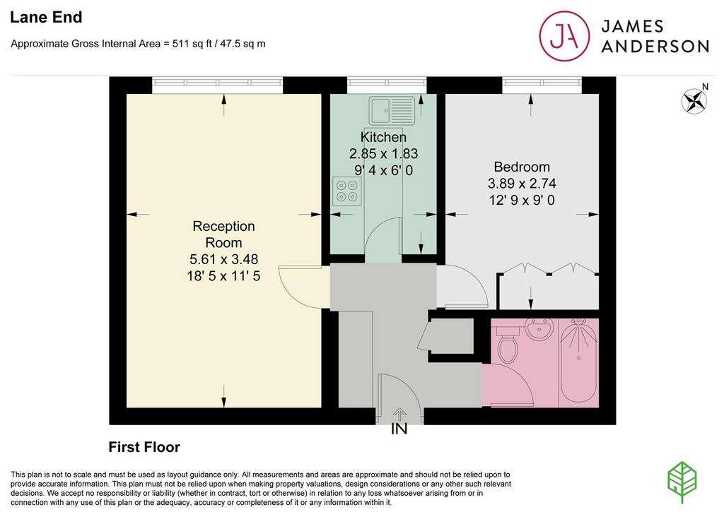 1 bedroom flat for sale - floorplan