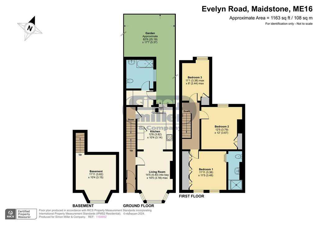 3 bedroom terraced house for sale - floorplan